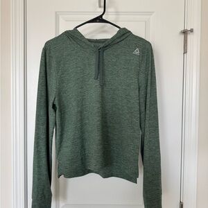 Green Hooded Long Sleeve Top